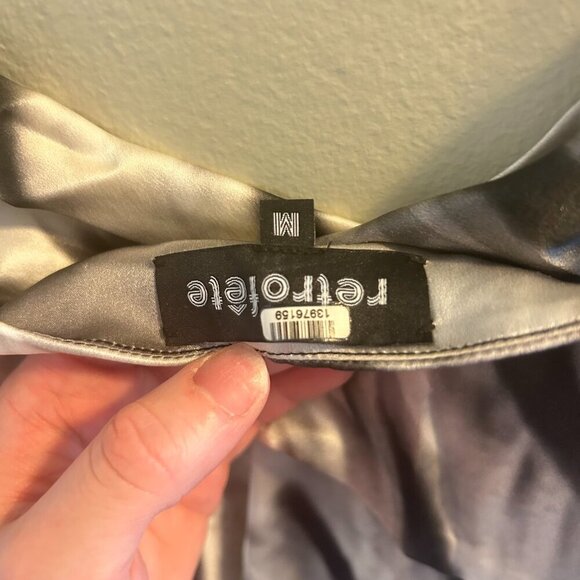 Retrofete Auris Dress Size Medium Tie Dye Silk Asymmetric Sleeveless Mini Black - Picture 8 of 14